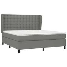 vidaXL Boxspringbett Mit Matratze, Dunkelgrau, 160x200 Cm, Stoff - Grigio - Visualizzare 3