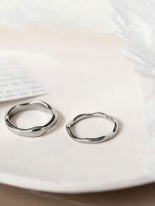 Z.W BIJUX - Pair Of Titanium Steel Rings, Fashionable Jewelry For Women. With Box. - 杜拉杜.塞姆.凱辛哈 - 查看 10