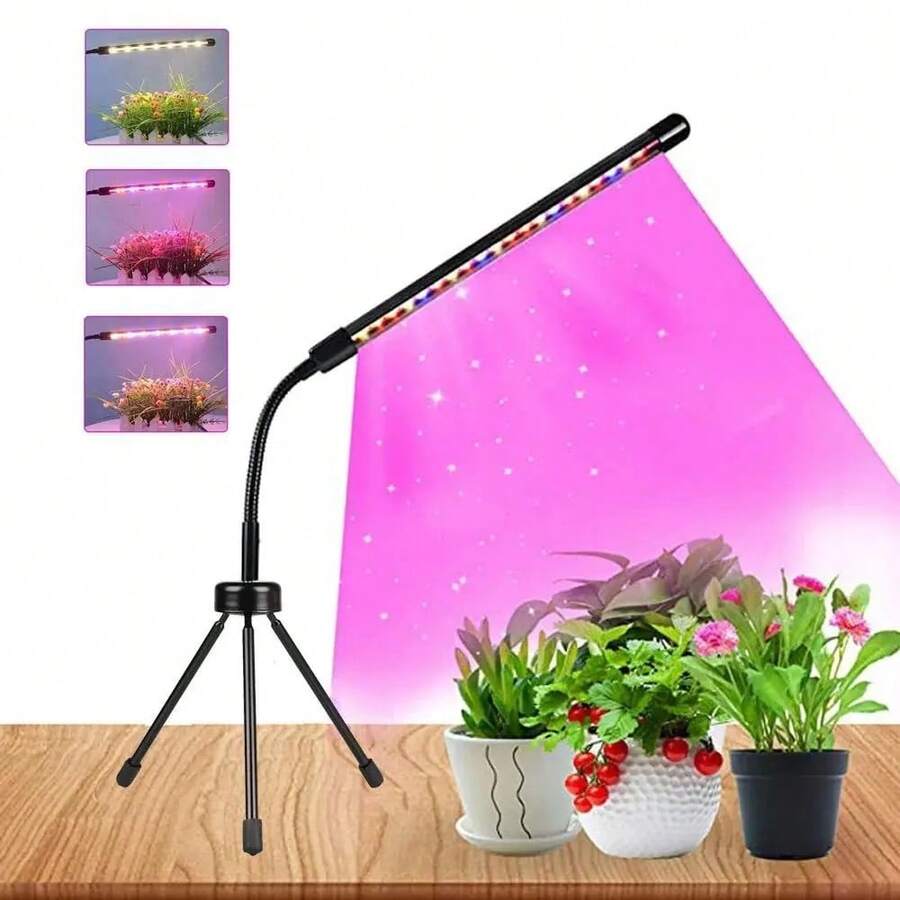 1 Set 3-Color Tripod Plant Growth Light, USB Timing Dimming Spectrum Adjustable Floor Plant Lamp For Potted Plants, Home Use - 3 Colors - View 1