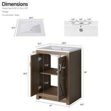 ONBRILL Vabches Bathroom Vanity With Sink Set,  24 Inch / 30 Inch Modern Bathroom Cabinet With Ceramic Basin & Doors, Freestanding Storage Cabinet With Adjustable Shelf, Vintage Vanity With Ceramic Sink - 駝色 - 查看 5