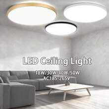 CANMEIJIA 1pc Modern LED Ceiling Light, 18W/30W/40W/50W, 6500K Cool White/4000K Neutral White/3000K Warm White, 220V, 4598 Lumens Large Round Recessed Ceiling Lamp For Bedroom, Living Room, Kitchen - White Ceiling Lamp 180-265V - View 2