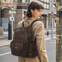 NEWHEY Backpack Purse For Women Fashion PU Leather Backpack For Women Designer Purse Backpack Convertible Women's Backpack Handbags Tote Waterproof Small Backpack Purse For Work Travel Casual - 咖啡 - 查看 2