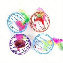 Interactive Cat Teaser Ball Toy - Fun Rolling Toy With Hidden Mouse For Indoor Cats,Stimulates Hunting Instincts, Perfect For Cat Exercise & Entertainment - Random Color - View 5