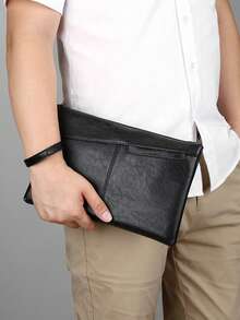 1pc Fashionable Minimalist Men's Clutch Bag, Made Of High-Quality PU Leather, Large Capacity To Hold Phone, Bank Cards, Short Wallet, Keys And Other Personal Items, Essential Accessory For Stylish Men, Convenient Pockets, Comfortable Handheld, Suitable For Business, Travel And Outdoor Use Bible Bag New Year Gift Valentine'S Day - Multicolor - View 5
