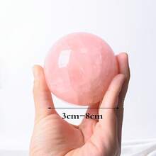 Natural Rose Quartz Ball, Natural Crystal Ball, Crystal Ball Ornament, Holiday Decoration, Home Decoration, Christmas And New Year's Gift. - Pink - View 4