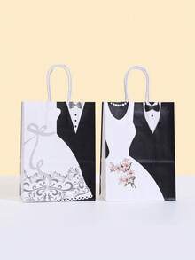 Sac d'accueil de mariage - Sac de faveurs de mariage thème M. et Mme, sac cadeau de mariage en papier avec poignées pour la réception de mariage, sac d'accueil de mariage pour les invités d'hôtel en tant que souvenirs de mariage. - Multicolore - Voir 3