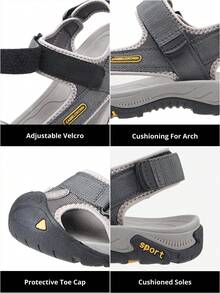 CAMEL CROWN Men's Waterproof Hiking Sandals, Closed-Toe Water Sandals, Sports Sandals, Suitable For Outdoor, Beach, Wading In Summer - Grey - View 3