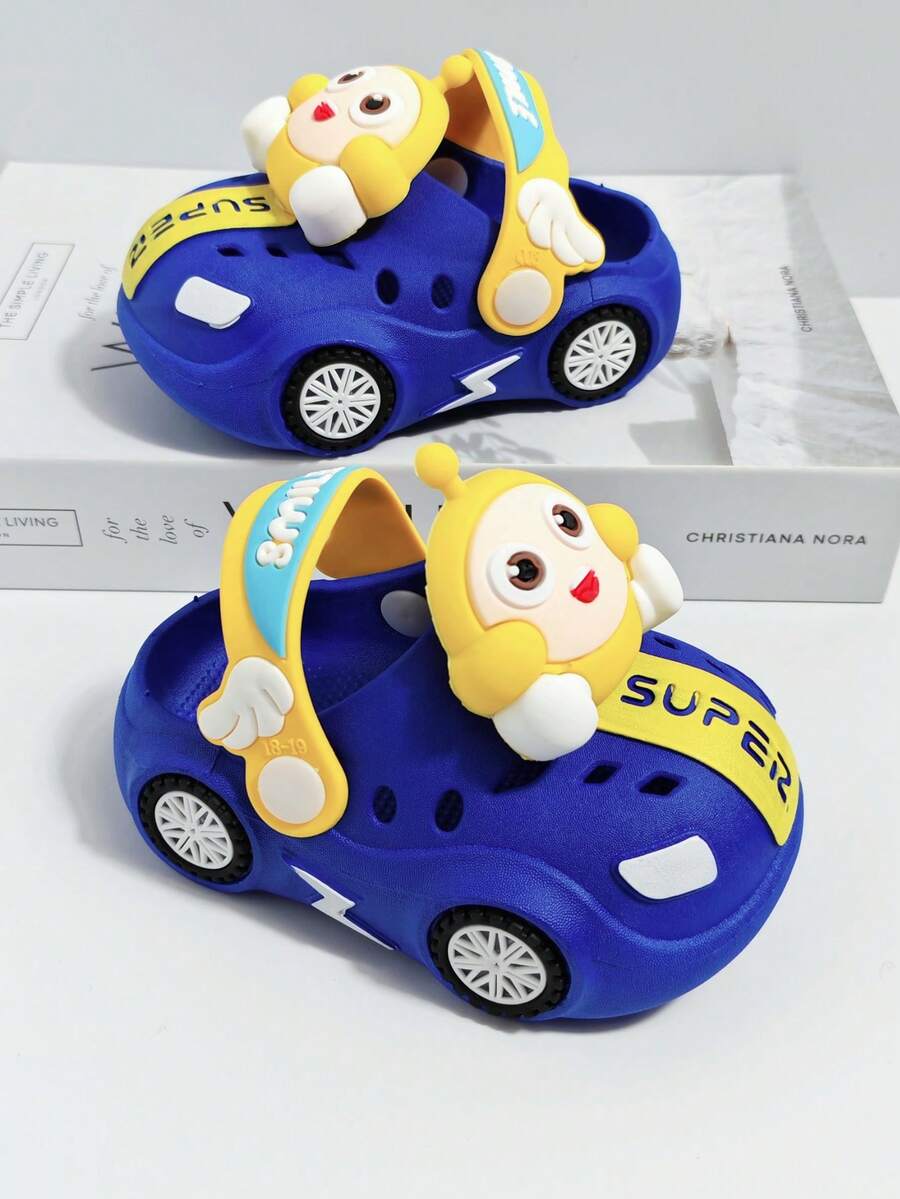 【夏季宝宝必备】儿童洞洞鞋夏季男童女童室内浴室洗澡【软底耐磨】卡通一鞋两穿凉拖鞋【2025新款】中大童凉拖鞋户外运动旅游度假潮牌宝宝凉拖鞋 - 藍色 - 查看 1