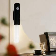 New Magnetic Rechargeable Night Light, Motion Sensor Lamp, Charging Bedside Lamp For Bedroom, Living Room, Bathroom, Smart Human Body Induction Light, Self-Adhesive Hill Atmosphere Lamp For Stairs, Indoor, Outdoor, Balcony - One-piece Wall Lamp, Black - View 4
