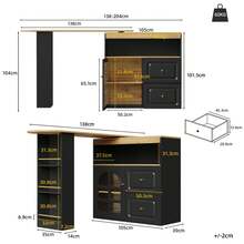 Desktop Storage Racks - 黑色+中密度纖維板 - 查看 2