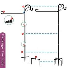 1 Piece 48-Inch Shepherd's Hook Garden Flagpole, Easy To Install With Stopper - Ideal For Hanging Flags, Bird Feeders And Solar Lanterns, Adjustable Bracket
