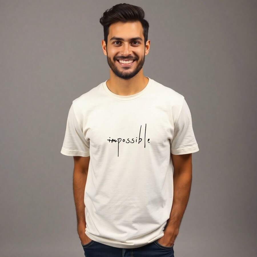 Comfortable Minimalist Printed T-Shirt - Amarillo - Ver 1
