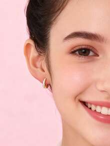 Artepollo 14K镀金圆形耳环，925银珐琅交叉耳环，女士款，低过敏性，防褪色，轻盈，金色日常饰品，礼盒包装，秋冬礼物