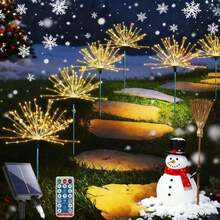 AMILL 6 Pack Outdoor Solar Garden Lights - Multicolor 540pcs Outdoor Lights, IP65 Waterproof, 8 Lighting Modes, Durable Plastic For DIY Christmas Garden, Patio, Path And House Decoration, Yard Decoration | Christmas Decorations, Yard Decoration Outdoor, Solar Yard Decoration, Outdoor Light Solar Powered, Solar Light Outdoor Garden, Solar Halloween Decoration Outdoor, Garden Decoration Outdoor, Outdoor Garden Decor, Christmas Outdoor Decoration, Garden Lighting Solar, Solar Light - Màu trắng ấm áp - Xem 11