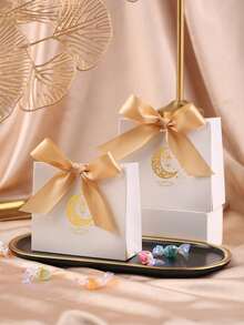 10pcs/Pack Eid Al-Adha, Eid Mubarak Party Favor Gift Candy Paper Boxes - Multicolor - View 1