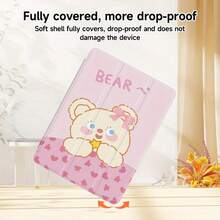 Tri-Fold Protective Case For IPad, Compatible With 7th/8th/9th Gen & IPad Air4/Air5/Air6 Pro11 (2020/2021), Ultra-Thin Soft Back Cover With Stand & Sleep/Wake Function, Case For IPad Air, Versatile Tablet Use, Cute Bear Design, Dropproof Protection, IPad - 無色 - 查看 7
