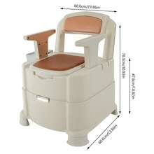 LYNICESHOP Bedside Commodes Portable Toilet For Adults, Commode Chair For Toilet With Arms 440lbs Heavy Duty Holiday Gift (US Stock) Faster Delivery - màu nâu - Xem 9