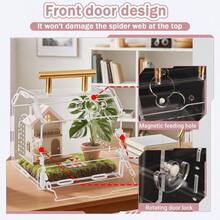 Magnetic Acrylic Spider Enclosure - 5.3x4.7x4.3 Inch Escape - Proof Habitat With One - Door Jumping Spiders, Tarantulas, Scorpions, Geckos Small Reptiles - Transparent - View 6