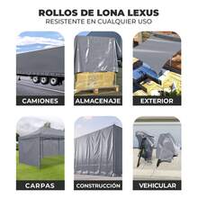 VINILMAX Lona Impermeable de 1.50x1m Uso Rudo con Protección UV para Exterior | Resistente a Polvo, Lluvia y Nieve | Ideal para Camiones, Obra y Construcción | Disponible en Varios Colores - Plateado - Ver 5