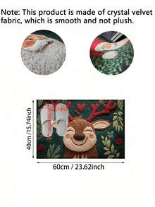 1 pieza Alfombra antideslizante de Papá Noel, de material de terciopelo de cristal lavable a máquina, decoración navideña, adecuada para la decoración del hogar, la cocina y la entrada en Navidad, felpudo lindo, regalo de Navidad - Multicolor - Ver 16