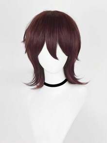 男女通用角色扮演短款反卷波波头，带刘海，蓬松波浪动漫风格，16英寸耐热合成纤维假发，角色扮演精灵短发，动漫发型 | 精灵短假发 - 彩色 - 查看 33