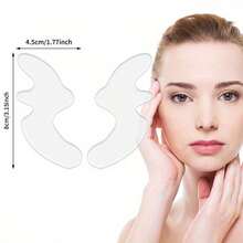 2片装面部贴片，有效淡化法令纹，可重复使用，夜间面部贴片，男女通用，护肤工具 - 白色 - 查看 3