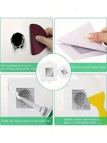 1/5pcs Drywall Repair Aluminum Wall Repair Patch, Fiber Mesh Over Galvanized Plate, Dry Wall Hole Repair Patch Metal Patch With Extended Self-Adhesive Mesh - Multicolor - View 2