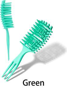 Hair brushes-EU+UK Lược uốn tóc cán 3 ngạnh, thích hợp cho tóc xoăn kiểu châu Phi khi ướt và khô, có thể massage da đầu, giảm xơ rối và gãy rụng, dễ cầm nắm và vệ sinh. - Nhiều màu - Xem 15