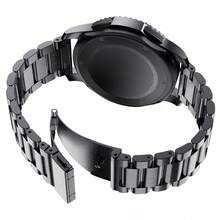 2pcs Unisex Metal Watch Bands, Compatible With Samsung, Watches, Minimalist Sports Watch Strap, Universal Size 20mm/22mm, Smart Watch Replacement Wristband, Fashionable Smart Watch Band, Compatible With Samsung Galaxy Watch 7/6/5/4 (40mm/44mm), Watch Accessories - Black - View 6