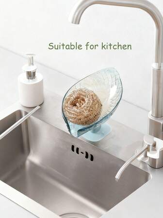 Blattförmige selbstablaufende Seifenschale - ovale Kunststoff Badezimmer Accessoire, praktisch zum Aufbewahren und Organisieren von Seifenschalen mit Saugnapf, Seifenhalter, Haushalt Saugnapf-Seifenablage in Blattform ohne Bohren, Weihnachts-/Halloween-Geschenkdekoration