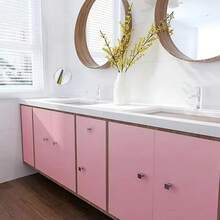 1 Rolo de Papel de Parede Adesivo Removível Rosa, À Prova d'Água, À Prova de Óleo, Cor Sólida Fosca para Decoração da Sala de Estar, Cozinha, Quarto, Renovação de Móveis DIY