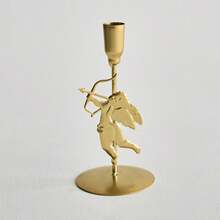 1pc Gold/Black Angel Iron Metal Candlestick Holders, Vintage Candle Stands For Dining Table, Fireplace, Wedding & Dinner Parties Decor - Perfect For Home, Party, And Holiday Decorations, Ideal For Valentine's Day Anniversary, Without Candles - Multicolor - View 12