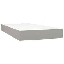 vidaXL Boxspringbett Mit Matratze, Hellgrau, 100x200 Cm, Stoff - Grey - View 5