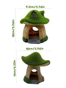 Resin Aquarium, Can Be Used As Pet Climbing Shelter, Decorative Climbing Pet Box, Landscape Decoration, Moss, Mushroom Shelter, Velvet Moss