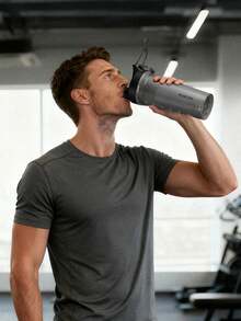 Powcan 26oz Protein Powder Shaker Bottle With Mixing Ball, Leak-Proof Design, Portable Handle, Suitable For Outdoor Activities And Gym Use - Black - View 8