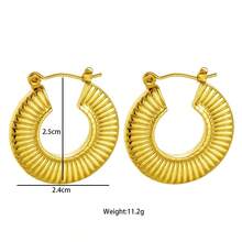 1 Pair Fashionable & Elegant Stainless Steel 18K Plated Exaggerated Earrings, High-End Earring Accessories - Multicolor - View 3