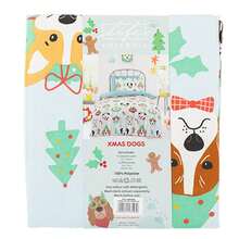 FabFinds Life From Coloroll Kids Christmas Dogs Printed Duvet Set Single - Multicolor - View 3
