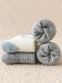 3 Paar Kinder Woll-Mischung Socken bis zur Mitte des Knöchels, süßes Cartoon-Design, dick und warm, bequem und vielseitig, geeignet für den täglichen Gebrauch, Sport, Schule, Herbst/Winter