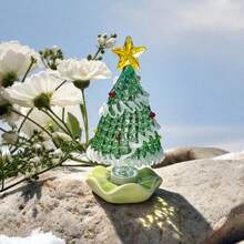 Christmas Glass Creative Small Christmas Tree Ornaments, Ceramic Popular-Shaped Small Gourd Ornaments(Random Color)