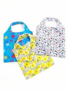 1pc Large Waterproof Reusable Shopping Bag/Beach Bag - Foldable Grocery Tote Bag, Durable And Machine Washable - Multicolor - View 5