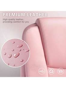 Big And Tall Executive Office Chair - High Back PU Leather Computer Chair, Ergonomic Adjustable Height With Cushioned Armrests For All-Day Comfort,Thanksgiving,Christmas Gift - Hồng - Xem 5