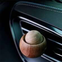 1 Handmade Car Air Freshener Diffuser - Wooden Spherical Design With Black Handle, No Batteries Required, Perfect For Car Vents And Home Use, Fragrance Diffuser - Multicolor - View 5