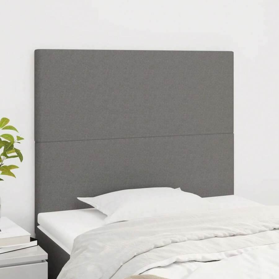 vidaXL Kopfteil Dunkelgrau 90 X 5 X 118/128 Cm Stoff - Grey - View 1
