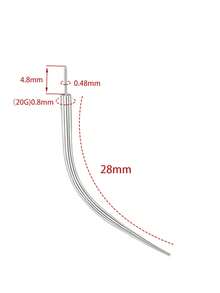 医用钢 14/16/18G 插入式锥形耳钉，适用于无螺纹和螺纹穿刺耳环，佩戴方便。
