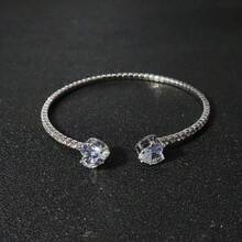 1件时尚优雅心形镂空水钻手镯 - 彩色 - 查看 4