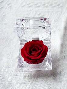 1支亚克力永生玫瑰浪漫礼物，透明玫瑰戒指盒，求婚戒指盒，珠宝收纳盒，情人节礼物，化妆间装饰，房间装饰 - 彩色 - 查看 13