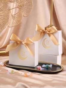 10pcs/Pack Eid Al-Adha, Eid Mubarak Party Favor Gift Candy Paper Boxes - Multicolor - View 7