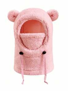 1PC One Three-In-One 毛绒帽子围巾卡通口罩双层针织帽 - 彩色 - 查看 11