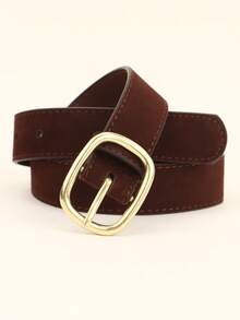 1pc Autumn/Winter New Ins-Style Retro American Suede Matte Leather 1.1 Inch Wide Waist Belt, Niche Personalized Cinched Waist Leather Belt, Western Style Fashion Versatile Slimming Design, New Style Pants Belt - Multicolor - View 10