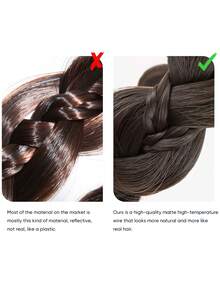 Kid's Fishbone Braid Wig Fluffy Top Hairband High Forehead Volumizing Tress Extensions Twist Braid Fake Hair Band 1pc